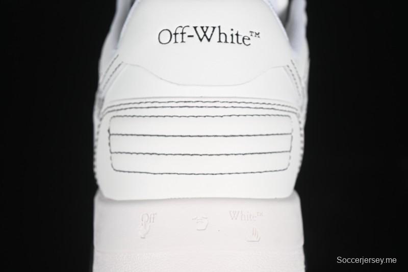 Off-White Out Of Office Low-Top Fashion Sneakers in White Black - AJD4