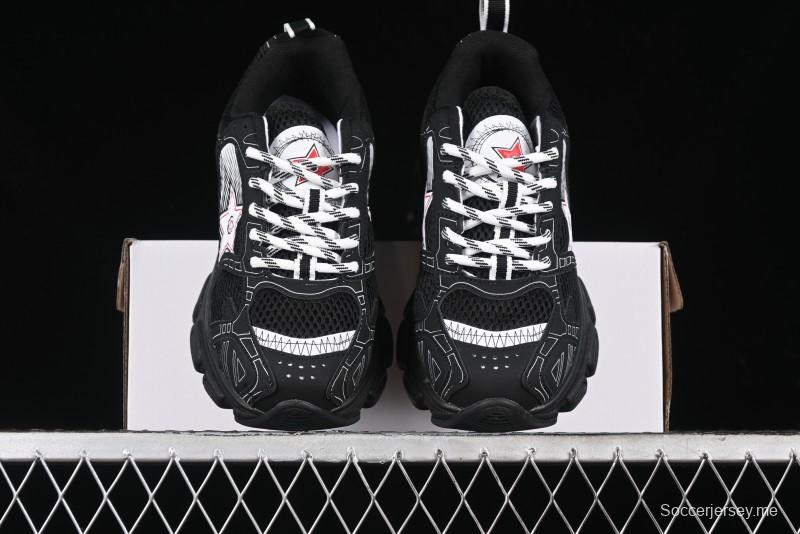 Dior Chrono Round Toe Lace-Up Lifestyle Casual Running Sneakers - 6865 WHITE BLACK