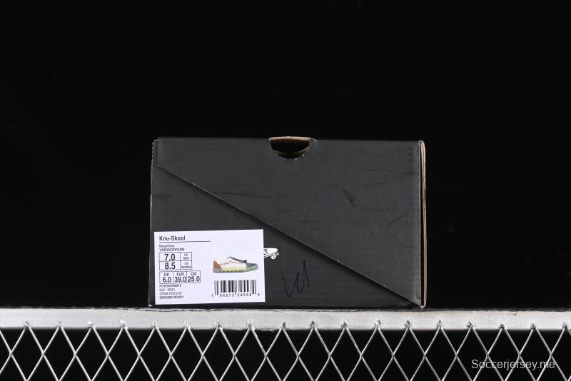 Vans Classics Knu Skool Low-Top Casual Sneakers with White Suede and Gum Sole - VN000CRPGRN