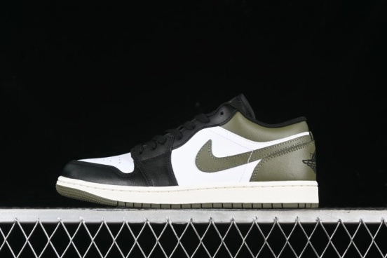 Nike Air Jordan 1 Low "Medium Olive" Casual Sneakers - 553558-092