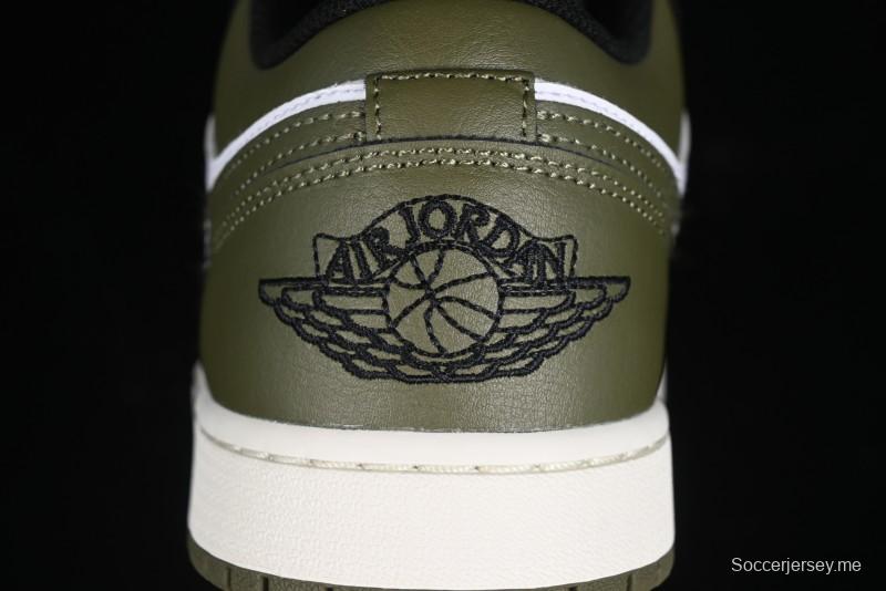 Nike Air Jordan 1 Low "Medium Olive" Casual Sneakers - 553558-092