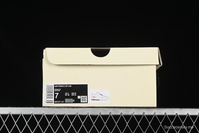 Nike Air Force 1 '07 Low Supreme Collaboration - White Black Two-Tone Low-Top Casual Sneakers - BB7577-217
