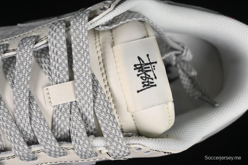 Nike SB Dunk Low Stussy Collaboration - Light Grey White Anniversary High-End Custom Low-Top Casual Skate Shoes - SJ2068-302