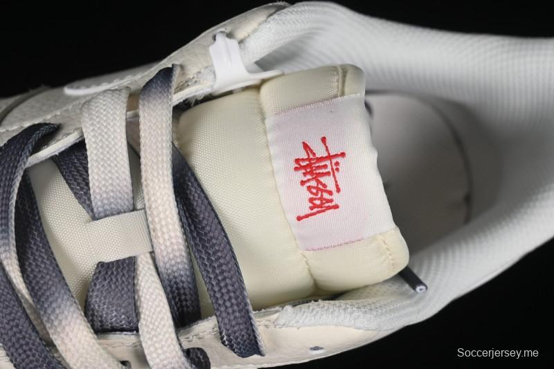 Nike Air Force 1 '07 Low Stussy Collaboration - White Grey Two-Tone Low-Top Casual Sneakers - XZ6188-015