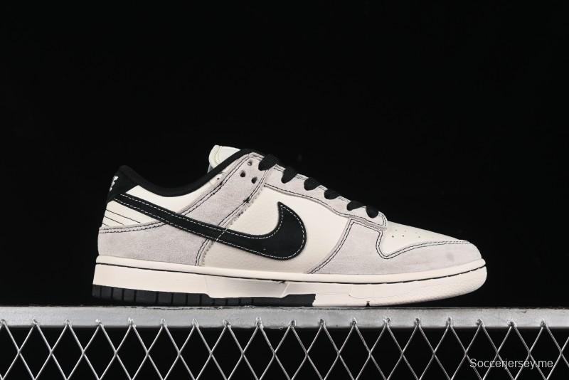 Nike SB Dunk Low SUP Collaboration - Gray White Black Swoosh Anniversary High-End Custom Low-Top Casual Skate Shoes - MM1089-019