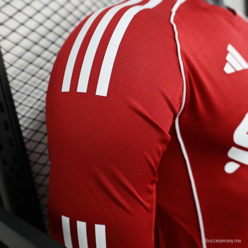 إصدار اللاعب 25/26 قميص بأكمام طويلة الأكمام من ليفربول هوم 25/26