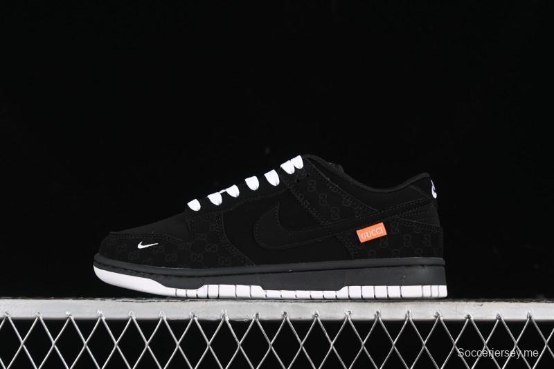 Nike SB Dunk Low Gucci Collaboration Dark Floral Pattern Anniversary Custom Low-Top Casual Sneakers - FC1688-140