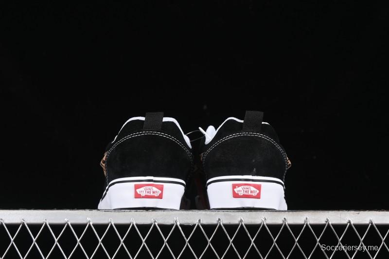 Vans Classics Knu Skool Sneakers with Leopard Print Logo in Black - VN000D2GBA2