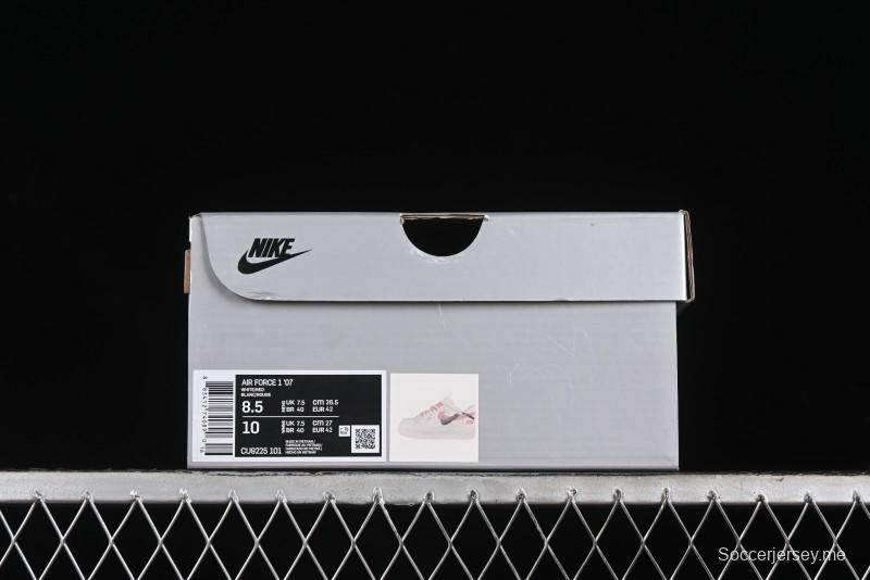 Supreme x Nike Air Force 1 '07 Low Casual Sneakers with Broken Swoosh and Anime-Inspired Spray Paint Design - CU9225-101