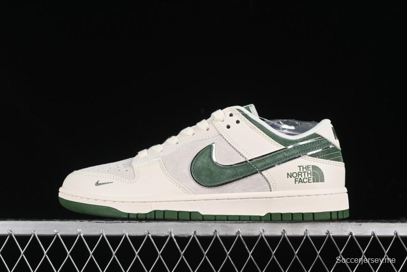 Nike SB Dunk Low The North Face Collaboration - Pig Leather Green Swoosh Anniversary Custom Low-Top Casual Skate Shoes - DQ1098-511