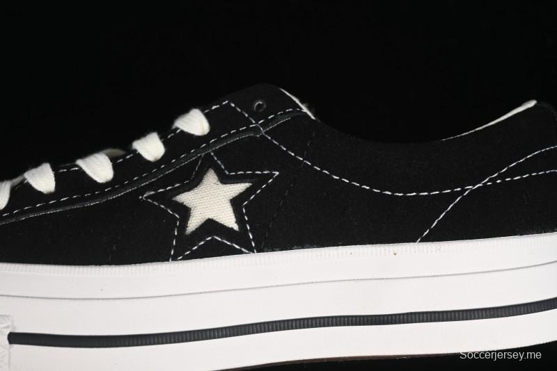 Converse One Star J Vtg Suede Low-Top Casual Sneakers in Retro Black and White - M.C3