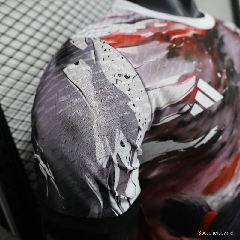 نسخة اللاعب 2025 منتخب اليابان 2025 قميص منتخب اليابان أسود اللون مع قميص بتصميم ون بيس جير 5 لوفي