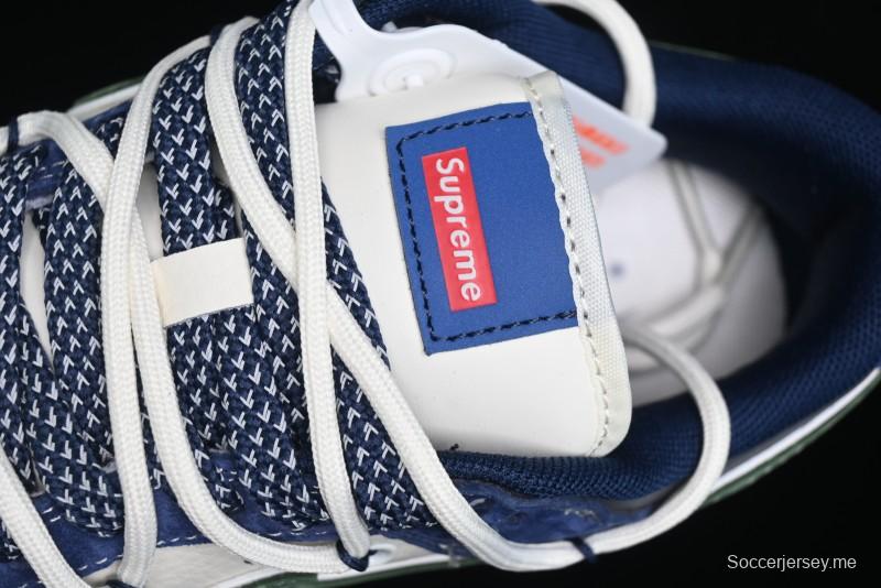 Nike SB Dunk Low Supreme Collaboration - Double Force Blue Lace-Up Anniversary High-End Custom Low-Top Casual Skate Shoes - XS1186-101