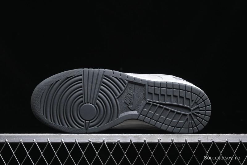 Nike SB Dunk Low Stussy Collaboration - Patchwork Grey Swoosh Anniversary Custom Low-Top Casual Skate Shoes - SF1029-403