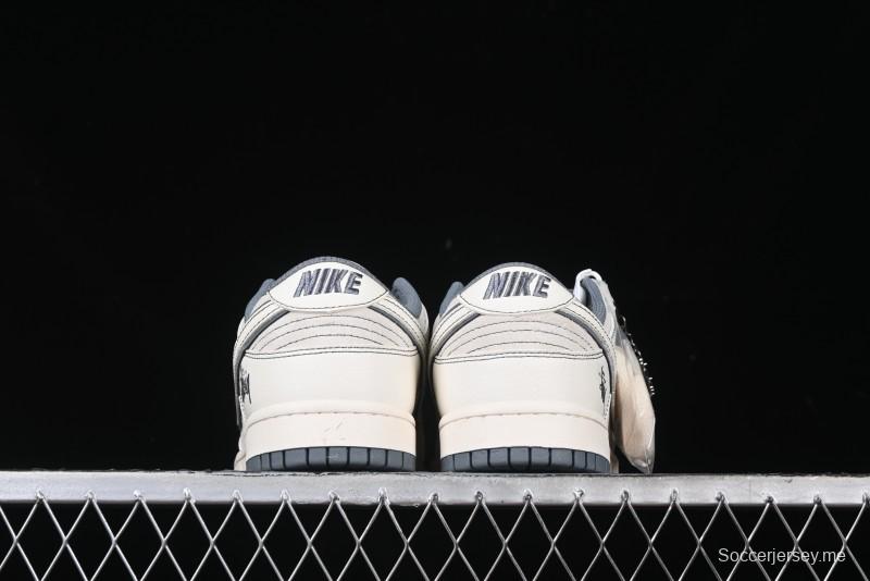 Nike SB Dunk Low Stussy Collaboration - Beige Grey Line Anniversary High-End Custom Low-Top Casual Sneakers - BB7518-007
