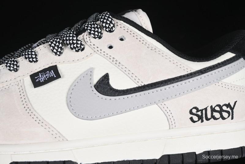 Nike SB Dunk Low Stussy Collaboration Grey Pig Suede Anniversary Custom Low-Top Casual Skate Shoes - DJ2024-061
