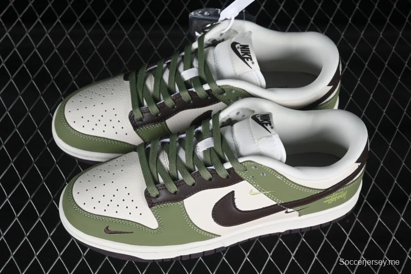 Nike SB Dunk Low Stussy Anniversary Edition Custom Sneakers in White Green Black - KK1333-020