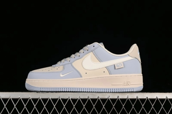 Nike Air Force 1 '07 Low Casual Sneakers in Ancient Blue with Full-Length Honeycomb Air Cushion - DB3301-199