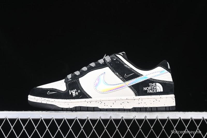 Nike SB Dunk Low The North Face Collaboration Beige Black Iridescent Swoosh Anniversary Custom Low-Top Casual Skate Shoes - DM6868-018