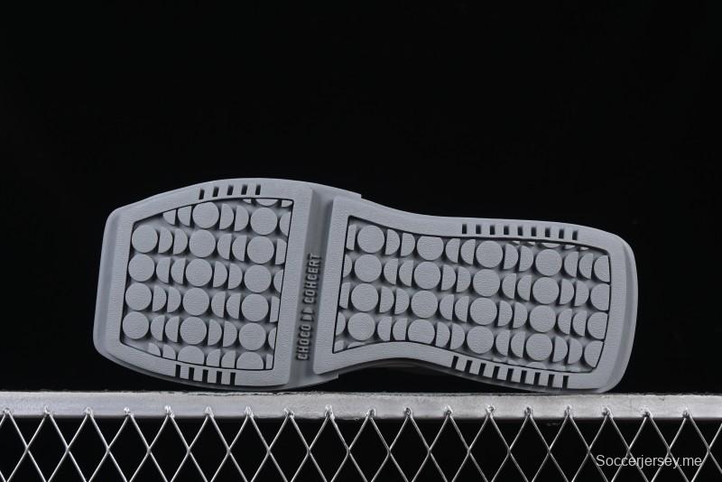 Choco Concert Leather Round Square Asymmetric Fashion Sneakers White Gray - AJE5