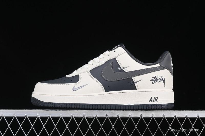 Nike Air Force 1 '07 Low Stussy Collaboration - Light Grey Triple Swoosh Low-Top Casual Sneakers - KK1988-037