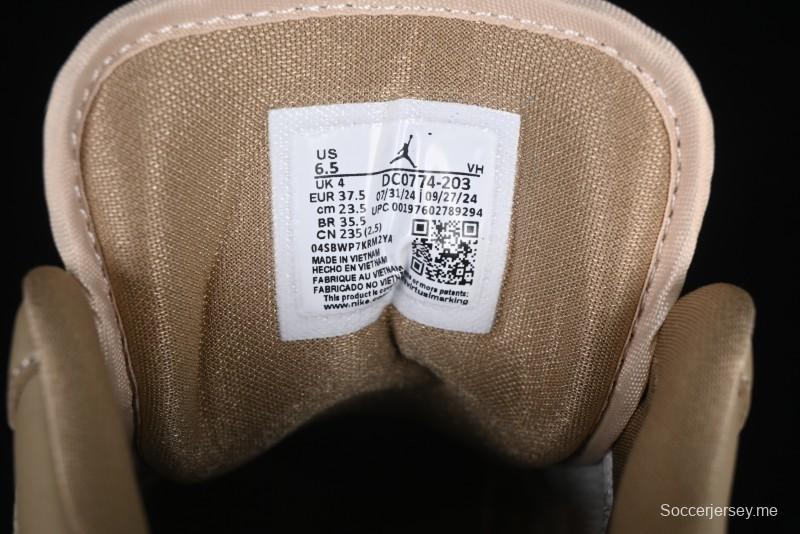 Nike Air Jordan 1 Low AJ1 Wheat Color Low-Top Casual Sneakers - DC0774-203