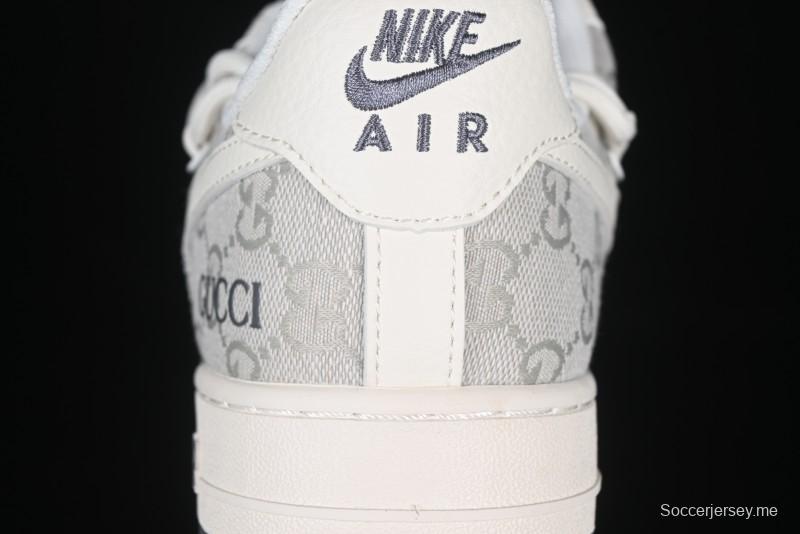 Nike Air Force 1 '07 Low Gucci Collaboration Smoke Gray Drawstring Casual Sneakers - SJ1198-105