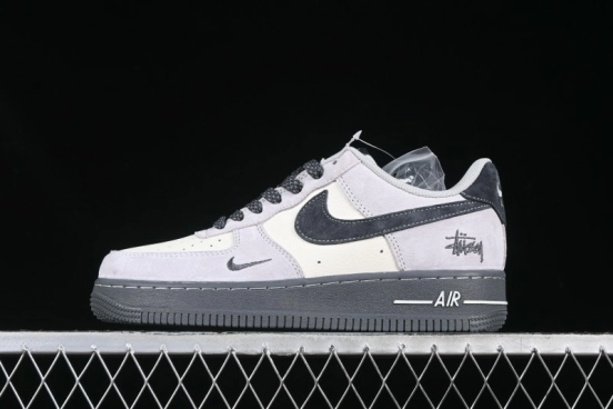 Nike Air Force 1 '07 Low Stussy Collaboration Beige Grey Jade Sole Low-Top Casual Sneakers - XZ6188-196