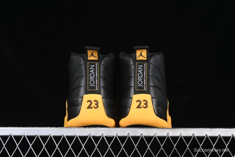 Nike Air Jordan 12 Retro Basketball Shoes in Black and Yellow - 130690-070