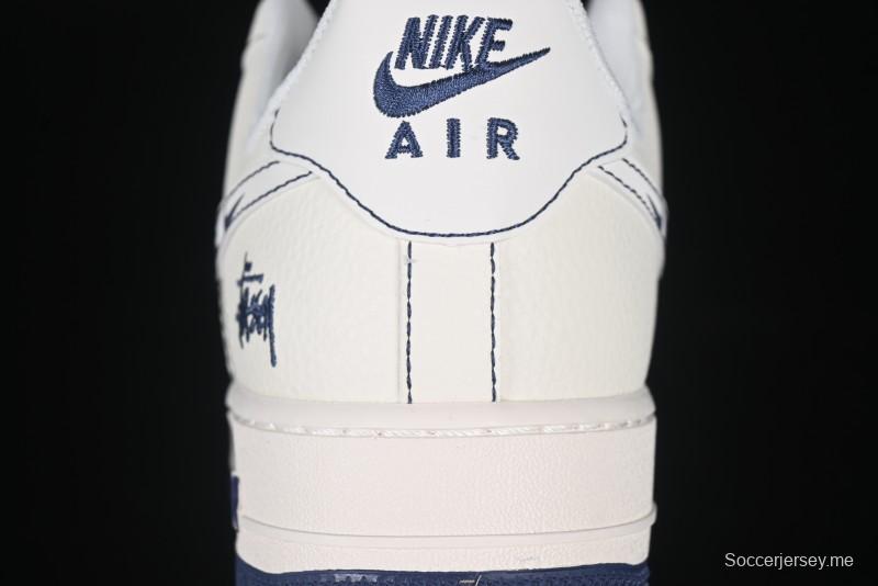 Nike Air Force 1 '07 Low Stussy Collaboration Grey Swoosh Casual Sneakers - HH7518-063