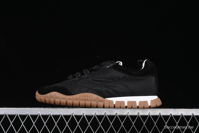 Miu Miu Suede Round Toe Lace-Up Women's Low-Top Casual Shoes - 99D4