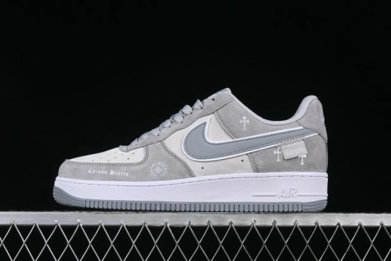 Nike Air Force 1 '07 Low Chrome Hearts Collaboration Silver Grey Low-Top Casual Sneakers - FZ0188-032