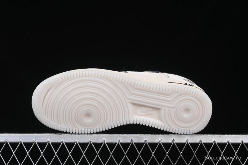 Nike Air Force 1 '07 Low Moncler Collaboration - Black Lychee Grain Pigskin Low-Top Casual Sneakers - CH6336-514