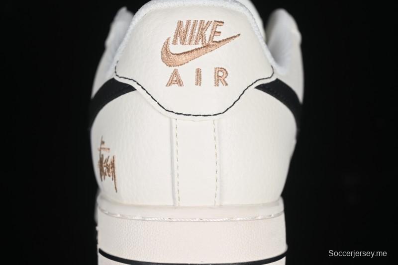 Nike Air Force 1 '07 Low Stussy Collaboration Rose Gold Embroidery Low-Top Casual Sneakers - XZ6188-720