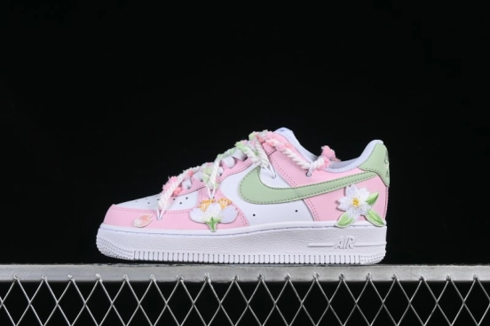 Nike Air Force 1'07 Low Casual Sneakers with Cherry Blossom Design - VV1999-013