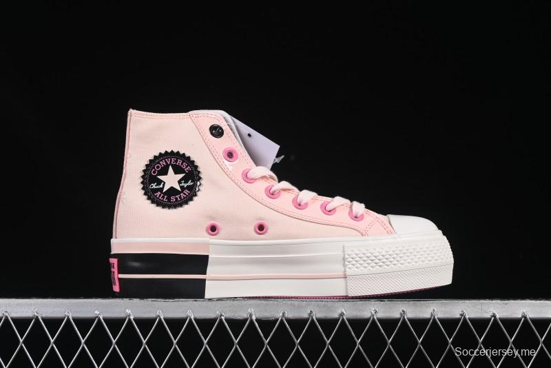 Converse Chuck 70 High Top Platform Sneakers in Pink Color Block Design - A14825C