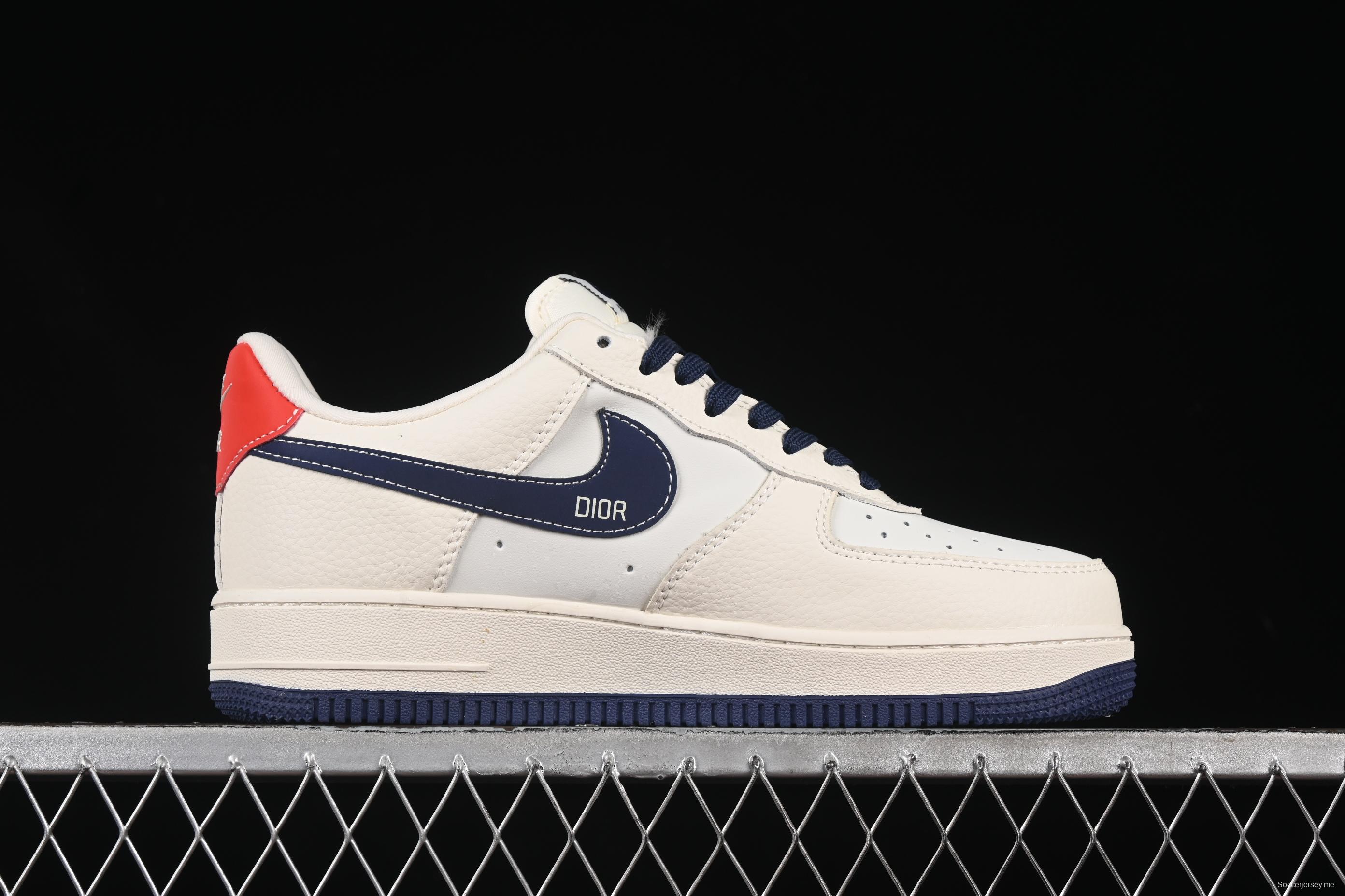 Nike Air Force 1'07 Low Dior Collaboration Navy Blue Red Sole Low-Top Casual Sneakers - KK1988-067