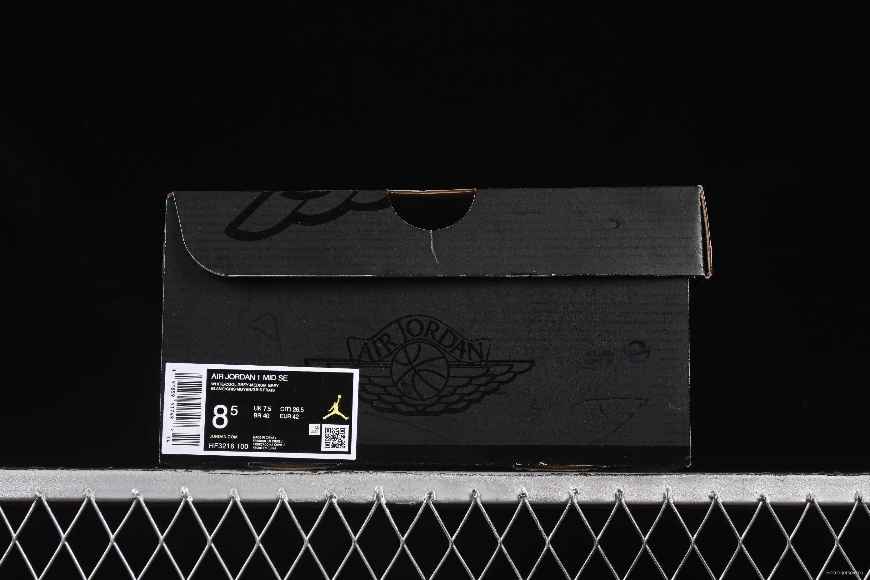 Nike Air Jordan 1 Mid Basketball Shoes in White Grey Patent Leather - HF3216-100