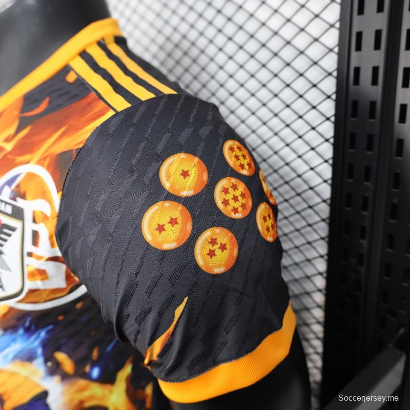 إصدار اللاعب 2025 اليابان 2025 قميص أسود بتصميم أنيمي سوبر سايان سوبر سايان