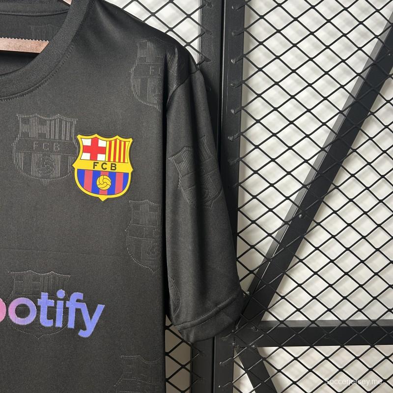 25/26 قميص نادي برشلونة أسود بشعار سبوتيفاي
