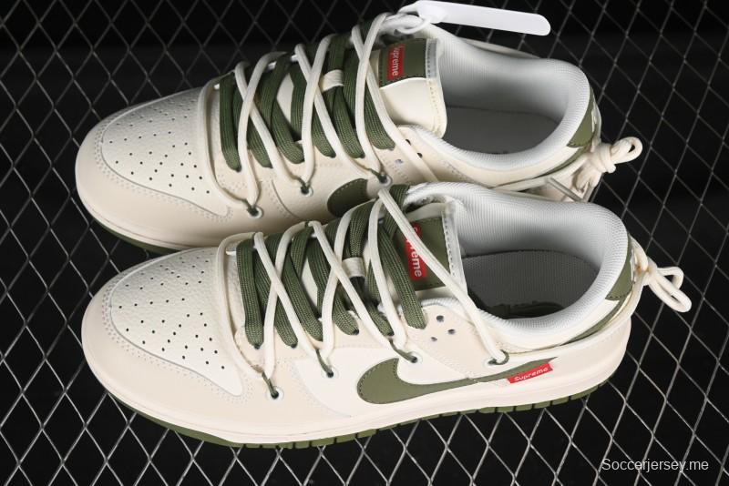 حذاء تزلج نايك SB دانك لو سوب سوب الذكرى السنوية المنخفضة المخصص للتزلج على الألواح المنخفضة مع حزام وشاح أخضر - DM686868-090