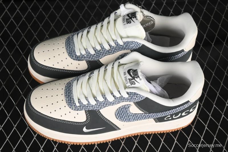 حذاء نايك اير فورس 1'07 المنخفض من نايك اير فورس 1'07 تعاون غوتشي بنقشة زهور ونعل مطاطي كاجوال - DF0188-058