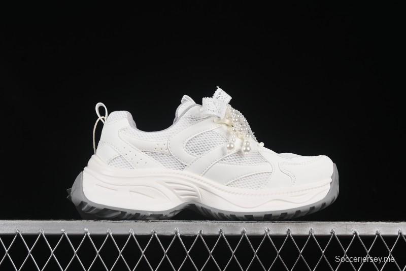 حذاء أبي كاجوال من الدانتيل الدانتيل سلسلة اللؤلؤ - 250310 أبيض