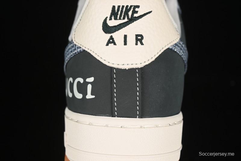 حذاء نايك اير فورس 1'07 المنخفض من نايك اير فورس 1'07 تعاون غوتشي بنقشة زهور ونعل مطاطي كاجوال - DF0188-058