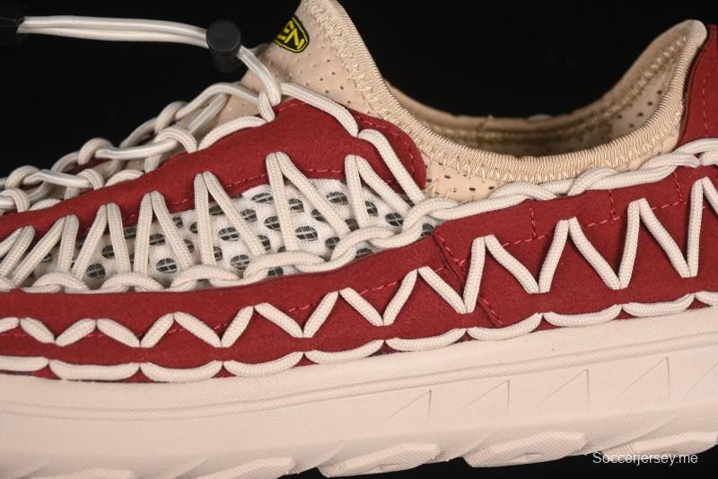 صندل رياضي مسطح منسوج بحزام مطاطي منسوج بحزام مطاطي في الهواء الطلق - 1014097 أحمر