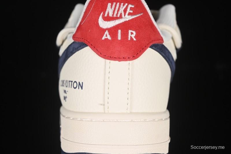 حذاء نايك اير فورس 1 '07 منخفض LV Collaboration Blue Swoosh Drawstring Sneakers Casual - DM686868-083