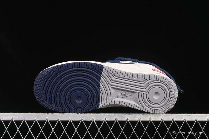 حذاء نايك اير فورس 1 '07 منخفض سوبريم سوبريم سوبريم تعاون نايك بلونين أزرق رمادي برباط - DM686868-068