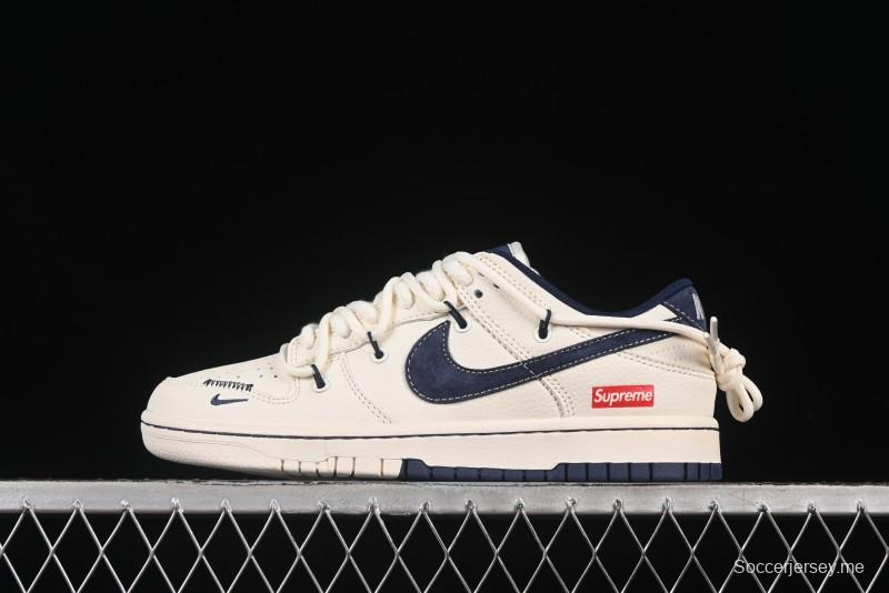 حذاء تزلج نايك SB Dunk Dunk Low Sup Series Strap باللون الأبيض الكحلي بمناسبة الذكرى السنوية حذاء تزلج كاجوال منخفض علوي مخصص - YX5066-279