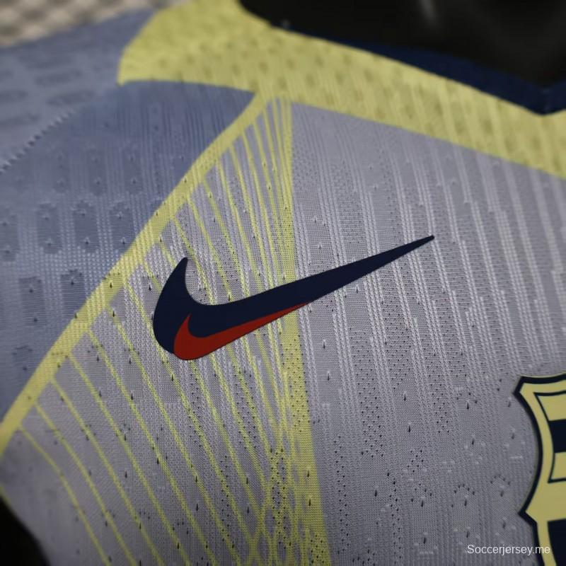 إصدار اللاعب 25/26 قميص برشلونة أزرق فاتح بنمط هندسي 25/26