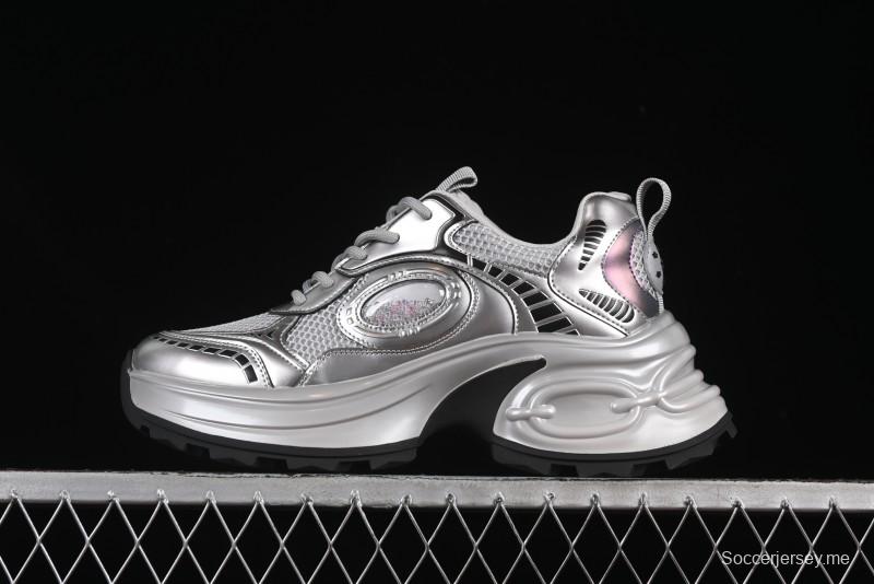 حذاء الجري الرياضي الكاجوال GG-CC بنعل هلالي ثلاثي الطبقات مع نعل رياضي ثلاثي الطبقات وارتفاع 5 سم - 668-1